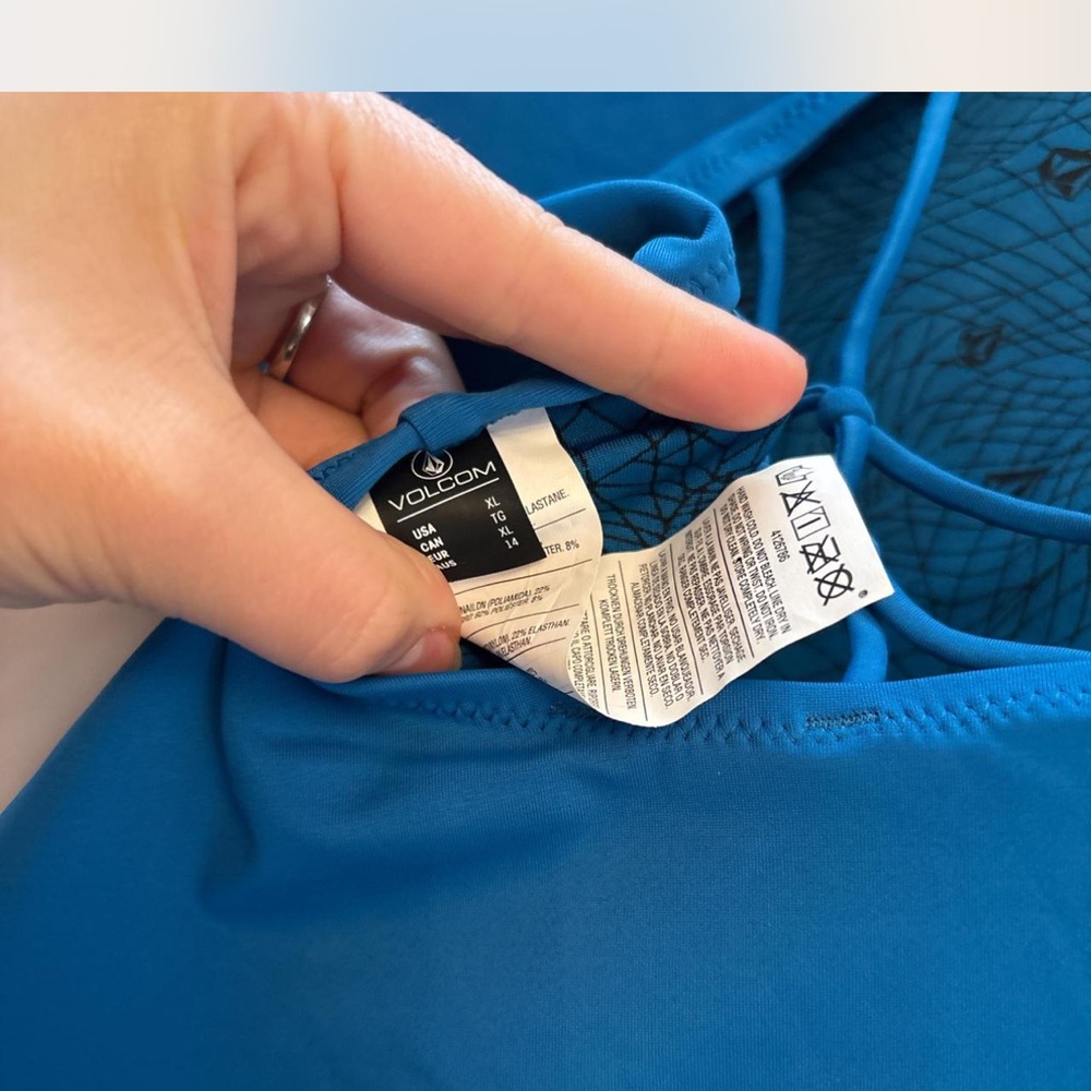 Volcom Blue Scoop Neck One-Piece Swimsuit - Picture 3 of 3